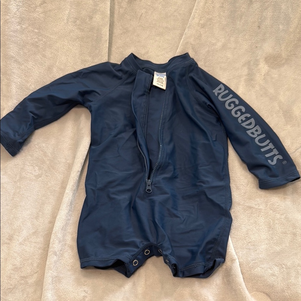 RuggedButts Navy Blue Baby Romper